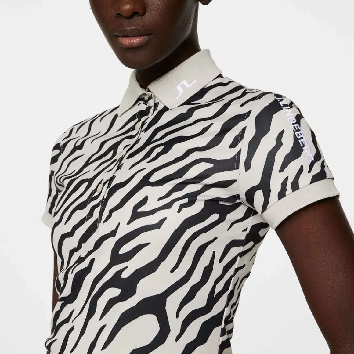 J.Lindeberg Ladies Tour Tech Print Golf Polo Shirt