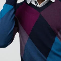 J.Lindeberg Men's Active Argyle Golf Sweater