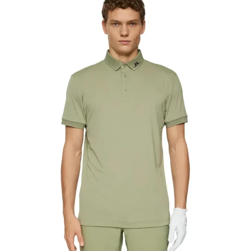J.Lindeberg Men's KV Rear Logo Print Golf Polo Shirt