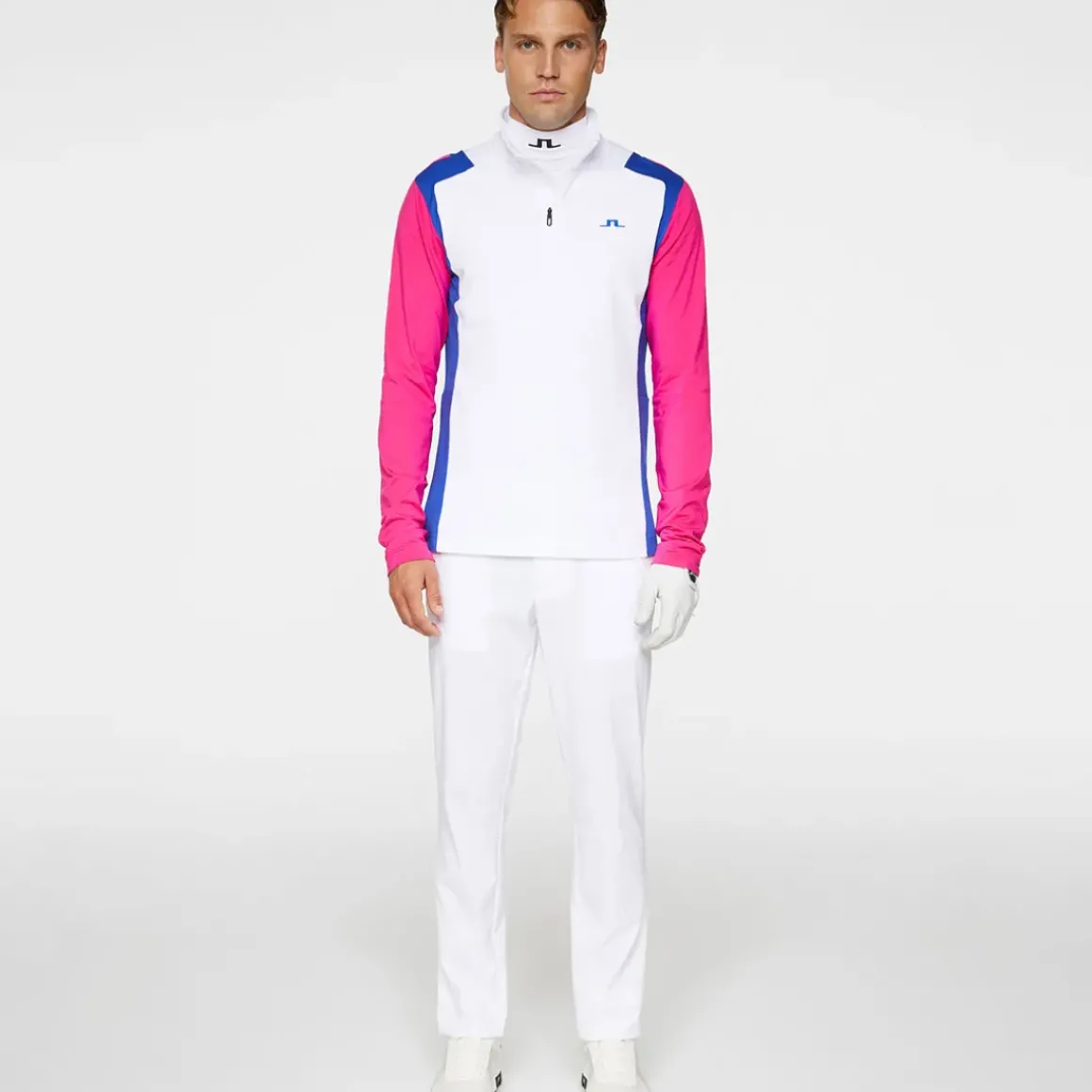 J.Lindeberg Men's Lukas Quarter Zip Golf Mid Layer