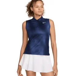 Nike Ladies Dri-FIT Victory Print Sleeveless Golf Polo Shirt