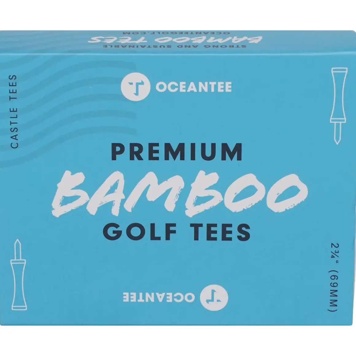 OCEANTEE 69mm Bamboo Castle Golf Tees - 15 Pack