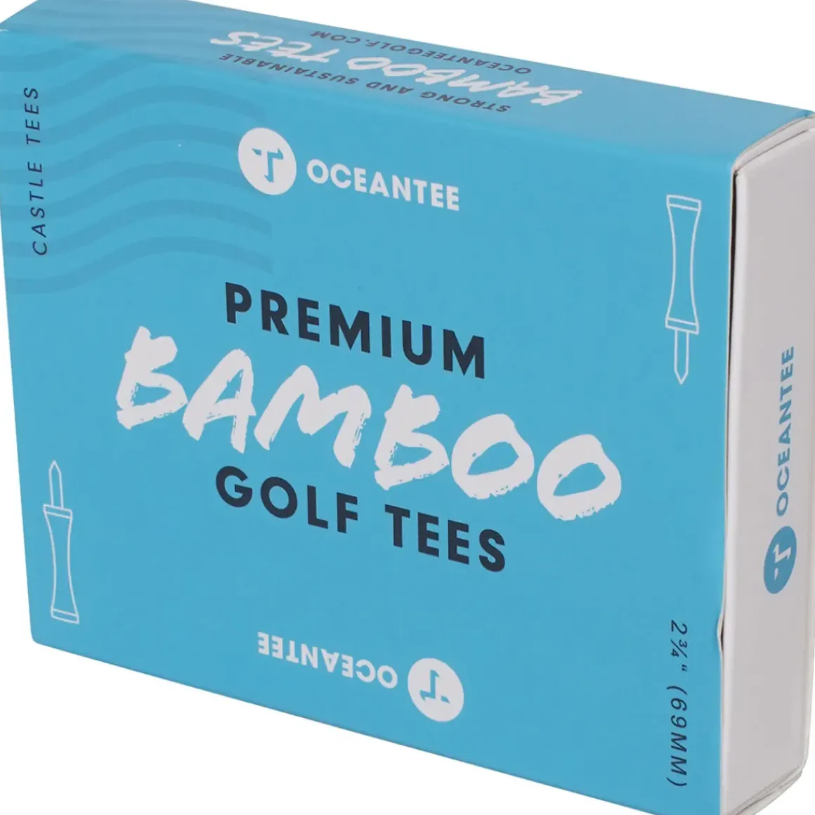 OCEANTEE 69mm Bamboo Castle Golf Tees - 15 Pack
