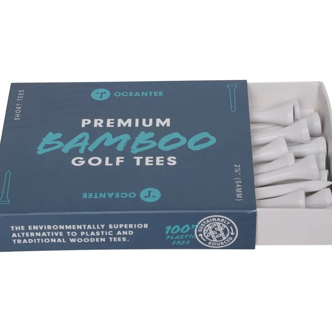 OCEANTEE 54mm Bamboo Golf Tees - 30 Pack