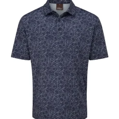 Oscar Jacobson Men's Hollow Geo Print Golf Polo Shirt