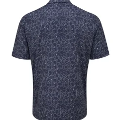 Oscar Jacobson Men's Hollow Geo Print Golf Polo Shirt