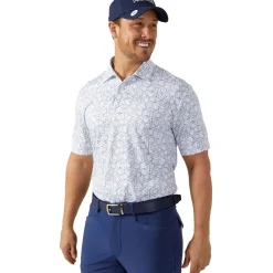 Oscar Jacobson Men's Hollow Geo Print Golf Polo Shirt