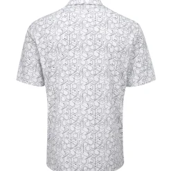 Oscar Jacobson Men's Hollow Geo Print Golf Polo Shirt