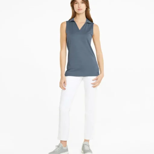 PUMA Ladies CLOUDSPUN Coast Sleeveless Stretch Golf Polo Shirt