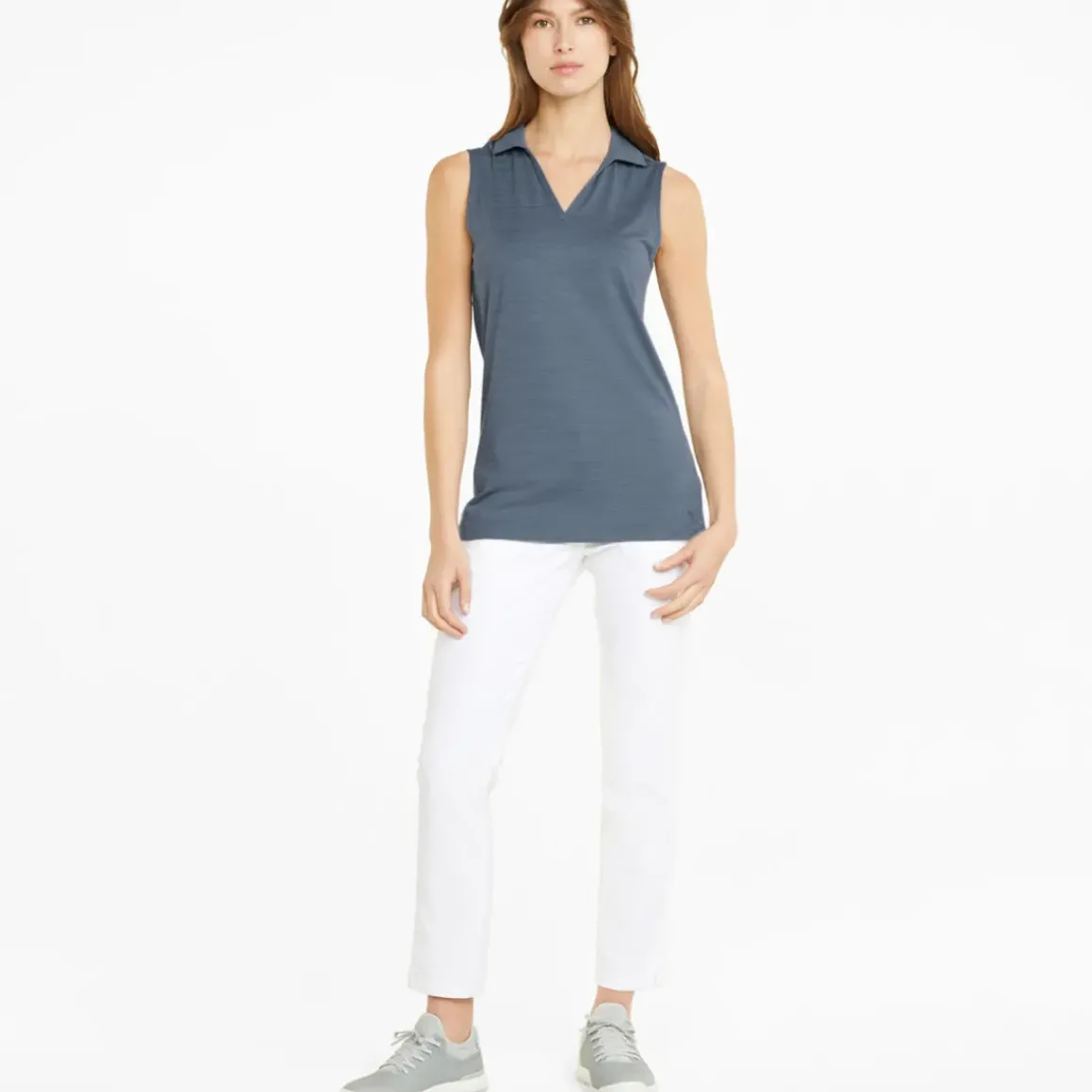 PUMA Ladies CLOUDSPUN Coast Sleeveless Stretch Golf Polo Shirt