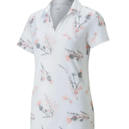 PUMA Ladies MATTR Lowlands Stretch Golf Polo Shirt