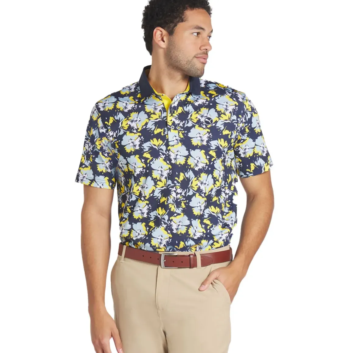 PUMA Men's Borrego Print Golf Polo Shirt