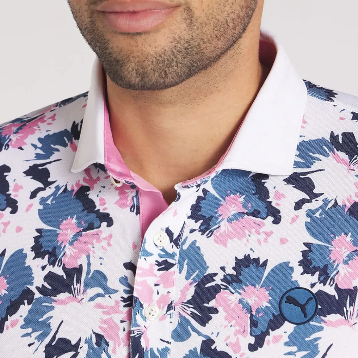 PUMA Men's Borrego Print Golf Polo Shirt