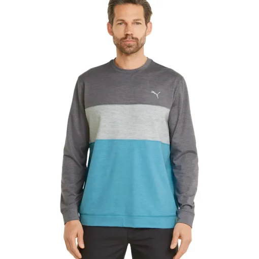 PUMA Men's CLOUDSPUN ColourCrewneck Golf Midlayer