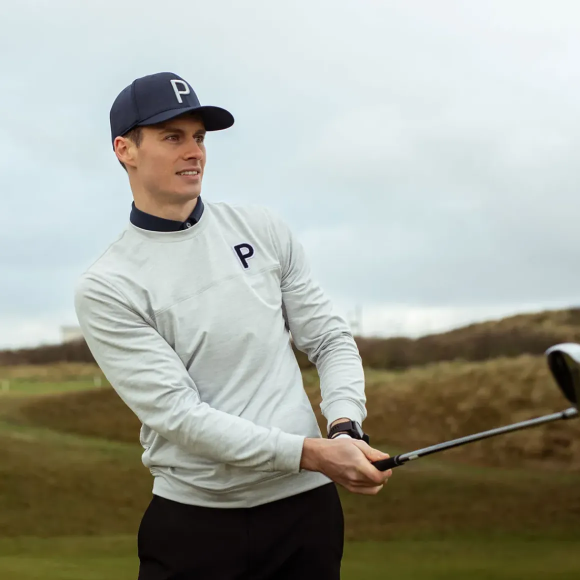 PUMA Men's CLOUDSPUN Patch Crewneck Golf Sweater