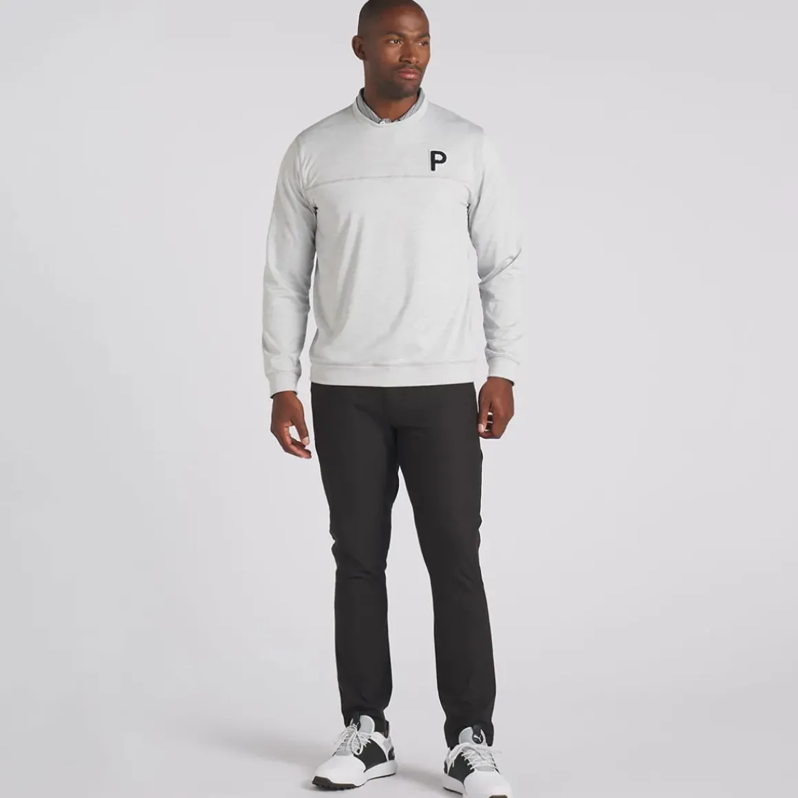 PUMA Men's CLOUDSPUN Patch Crewneck Golf Sweater