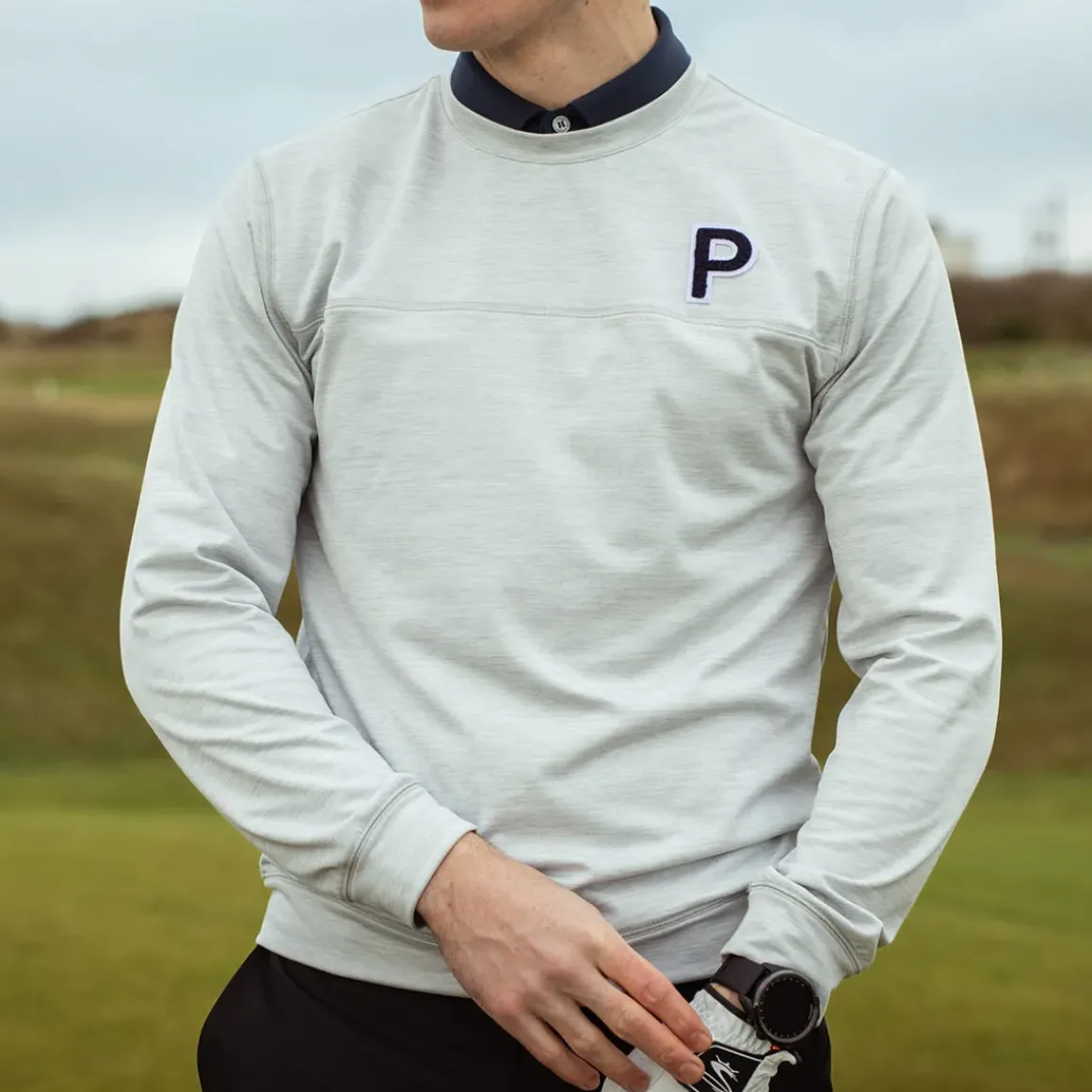 PUMA Men's CLOUDSPUN Patch Crewneck Golf Sweater