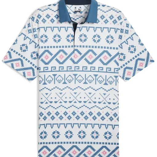 PUMA Men's Fair Isle Golf Polo Shirt