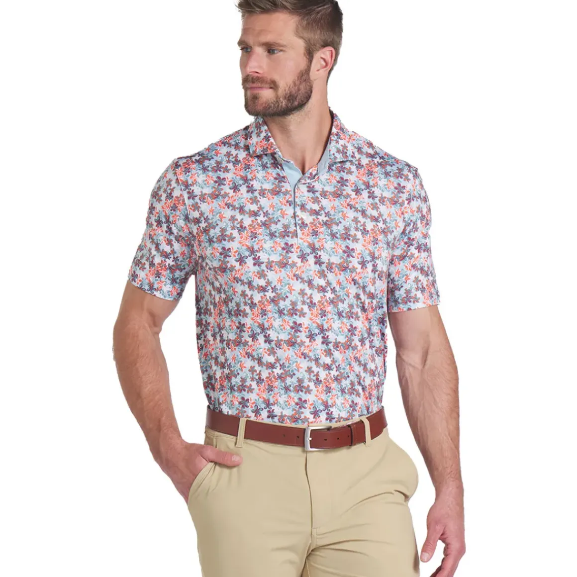 PUMA Men's MATTR Lillie Print Golf Polo Shirt