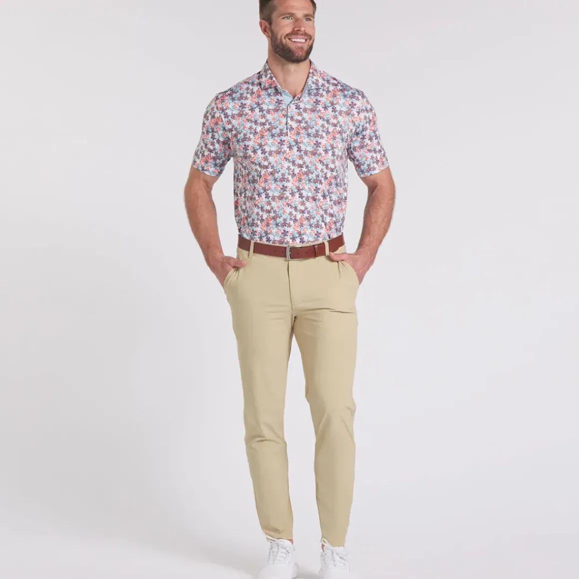 PUMA Men's MATTR Lillie Print Golf Polo Shirt