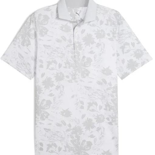 PUMA Men's MATTR Rose Print Golf Polo Shirt