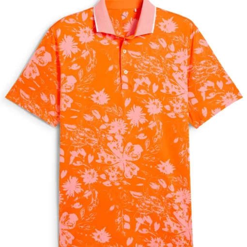 PUMA Men's MATTR Rose Print Golf Polo Shirt