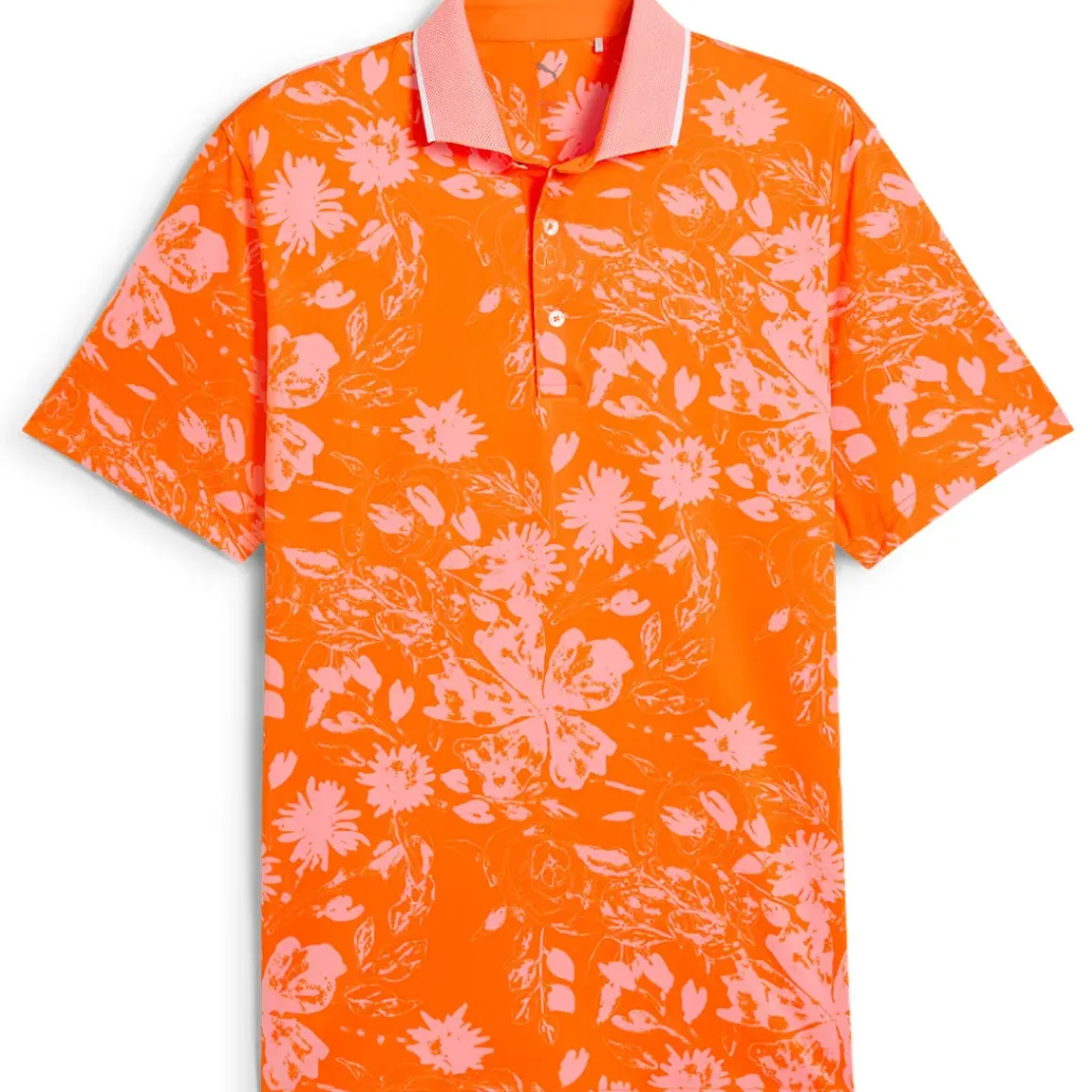 PUMA Men's MATTR Rose Print Golf Polo Shirt