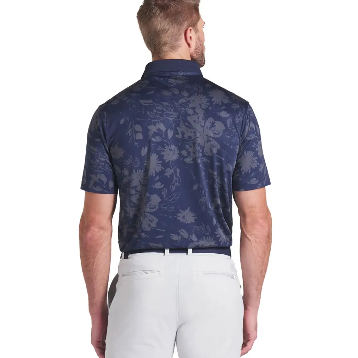 PUMA Men's MATTR Rose Print Golf Polo Shirt