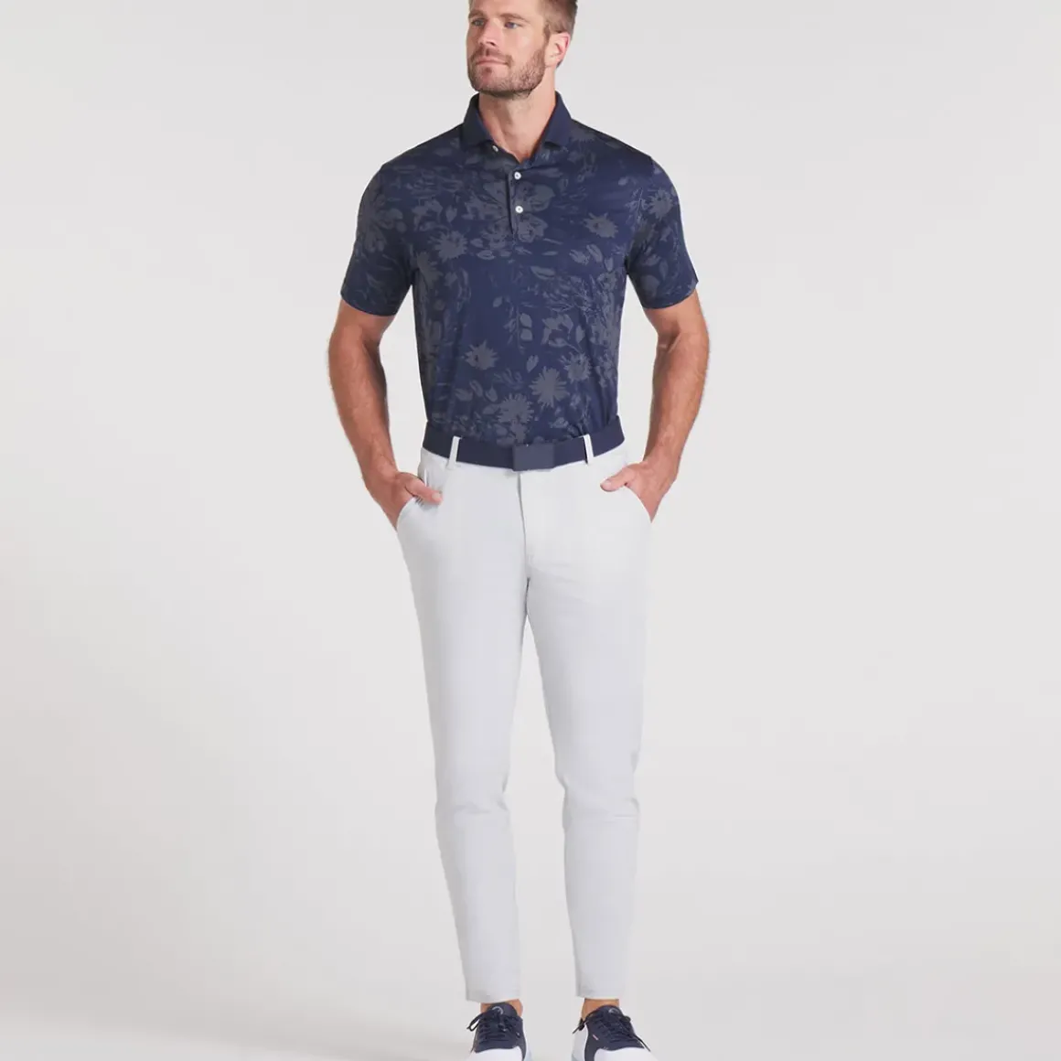 PUMA Men's MATTR Rose Print Golf Polo Shirt