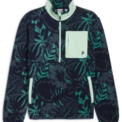 PUMA Men's Palm Tree Crew Fleece Pocket Half Zip Golf Mid Layer