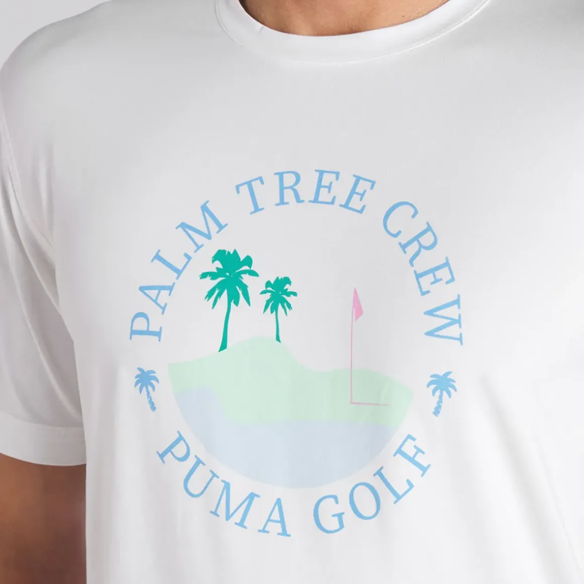 PUMA Men's Palm Tree Crew Island Golf T-Shirt