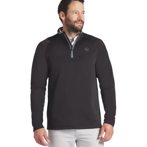 PUMA Men's Waffle Fleece Quarter Zip Golf Mid Layer