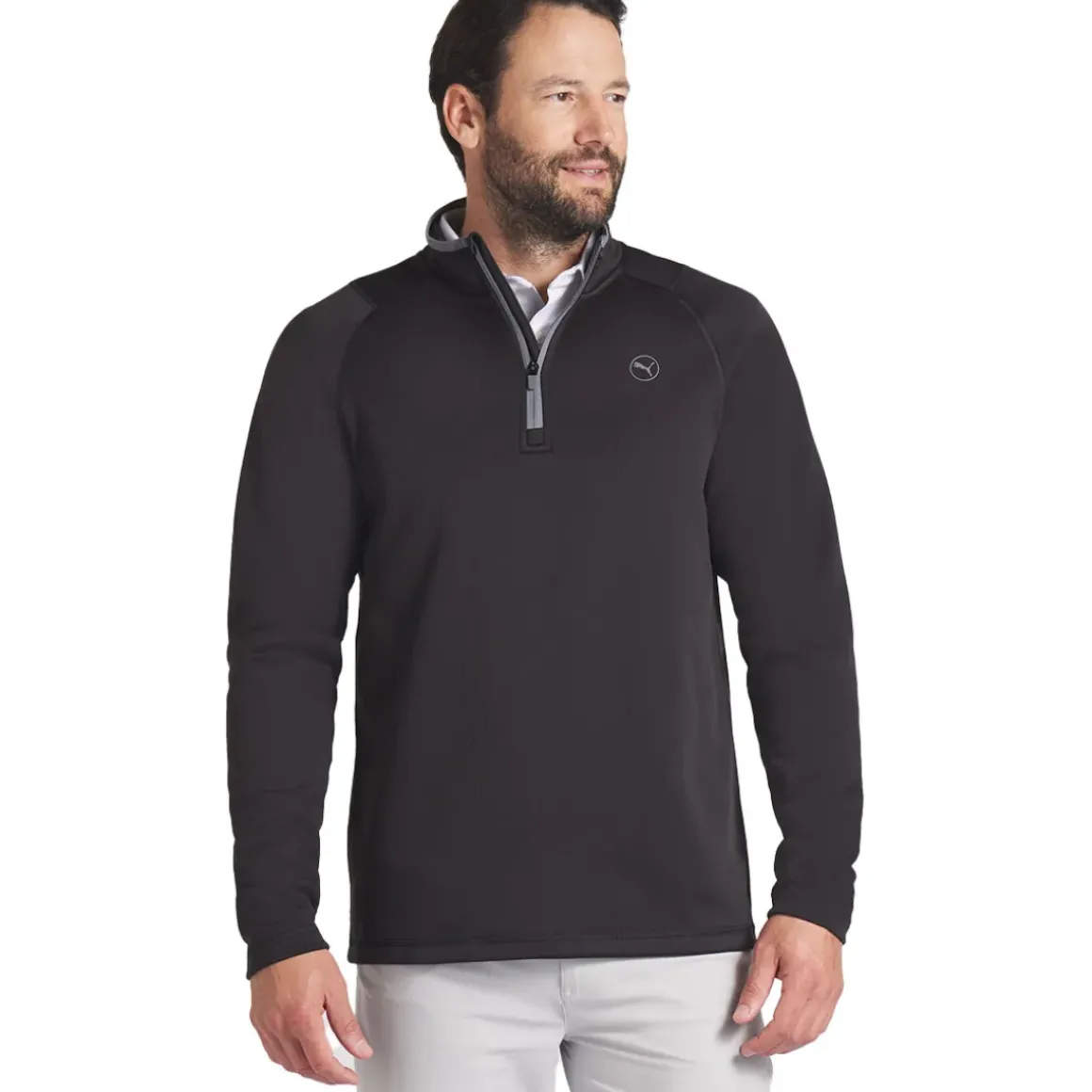 PUMA Men's Waffle Fleece Quarter Zip Golf Mid Layer