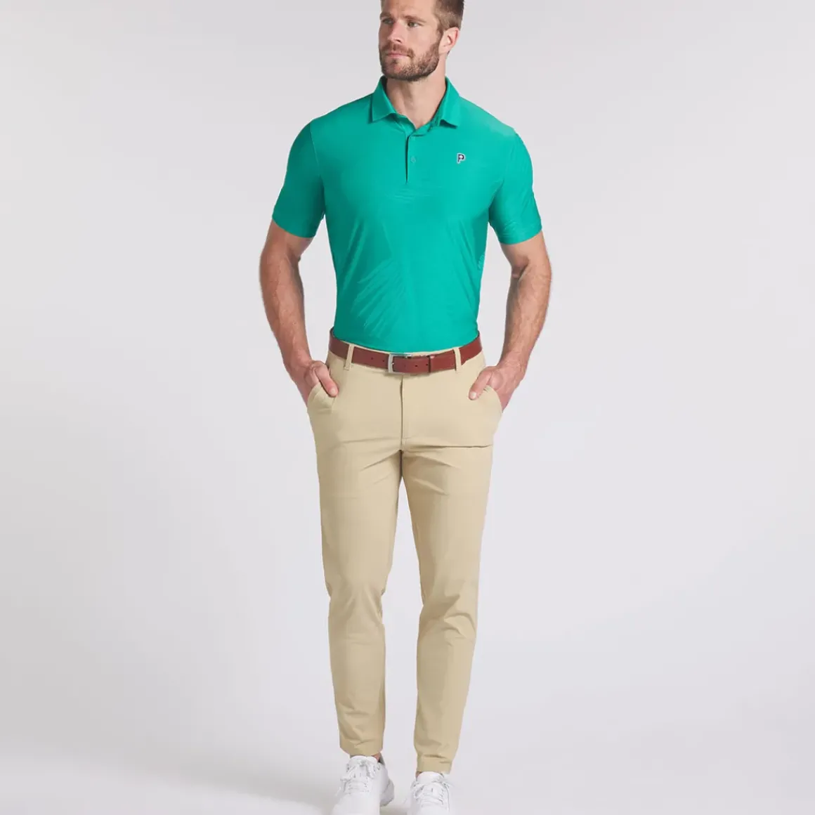 PUMA Men's X Palm Tree Cree Jacquard Golf Polo Shirt