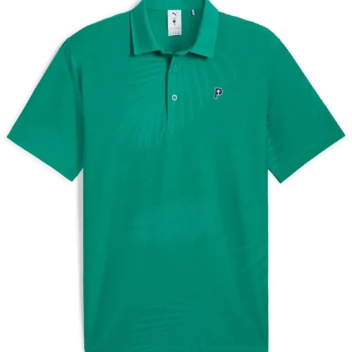PUMA Men's X Palm Tree Cree Jacquard Golf Polo Shirt