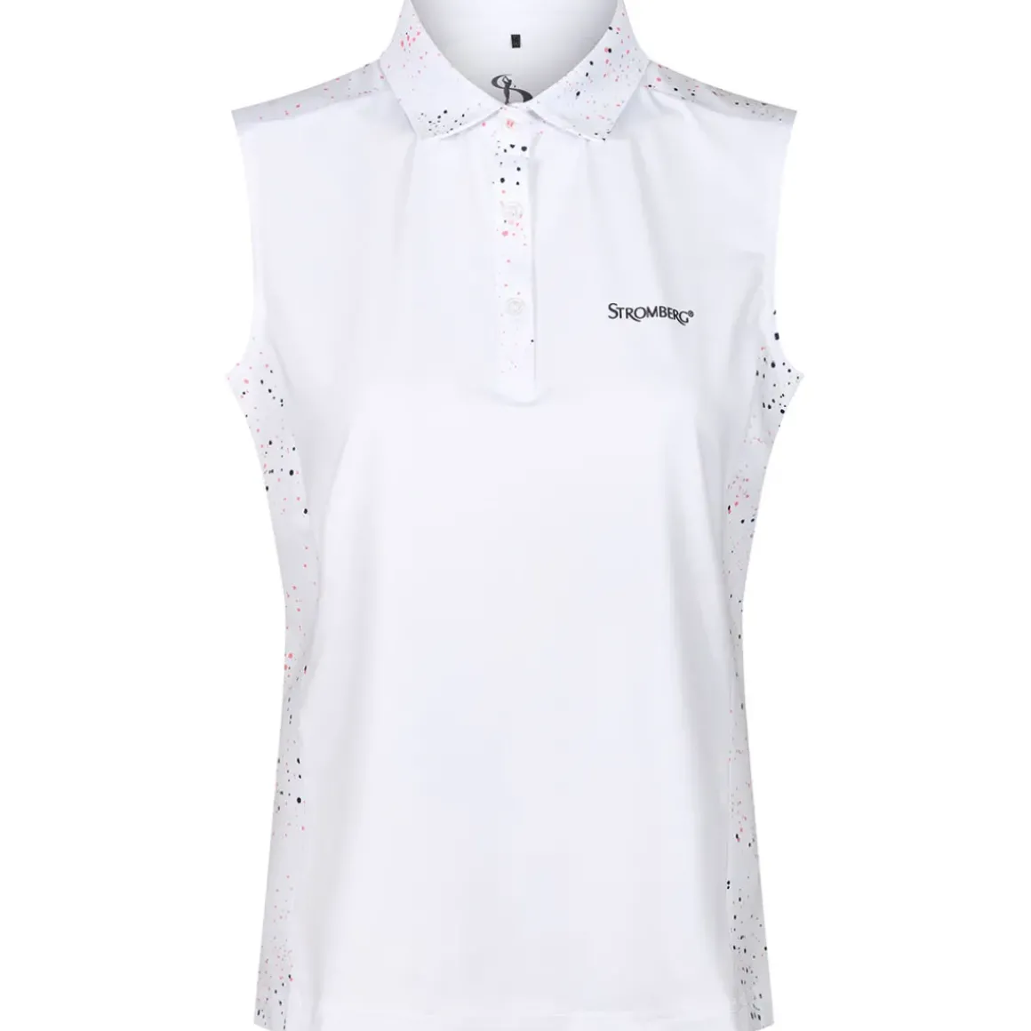 Stromberg Ladies Splatter Print Sleeveless Golf Polo Shirt