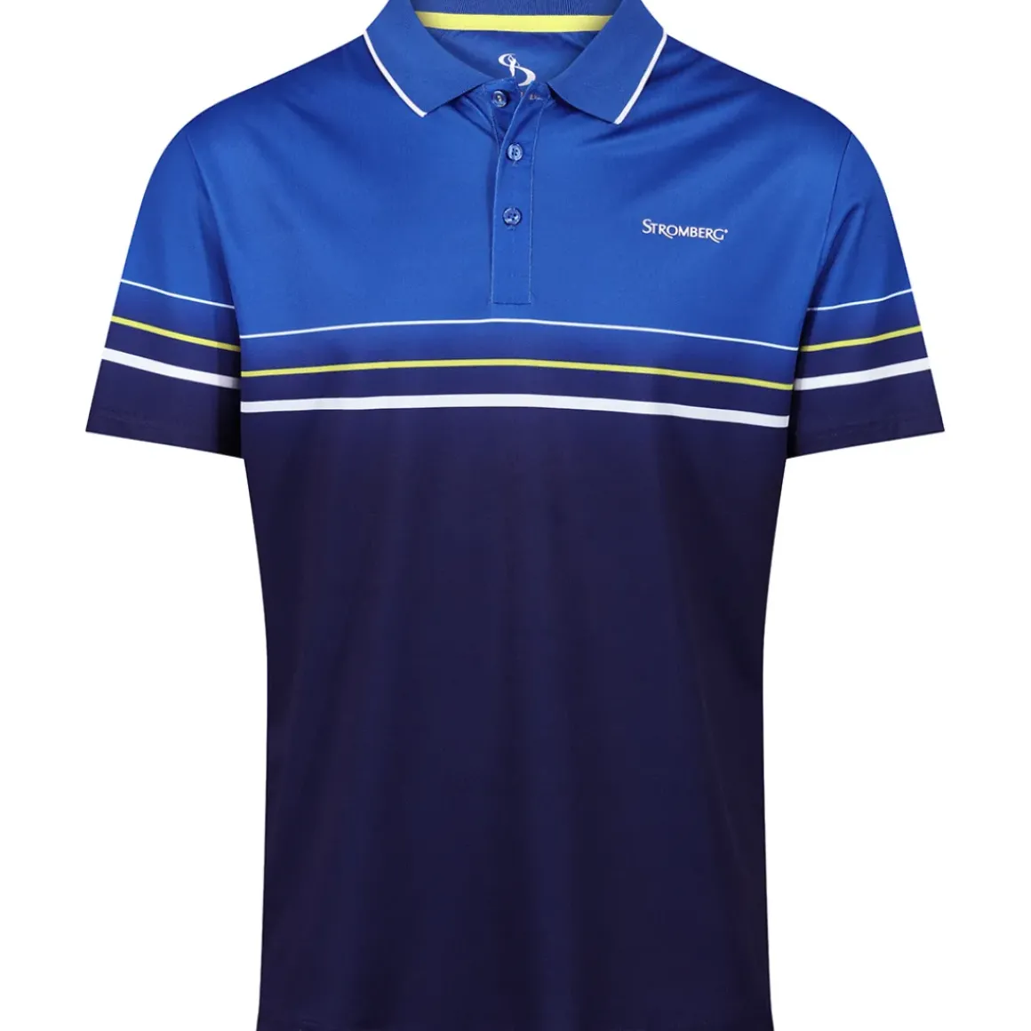 Stromberg Men's Colour Block Chest Stripe Golf Polo Shirt