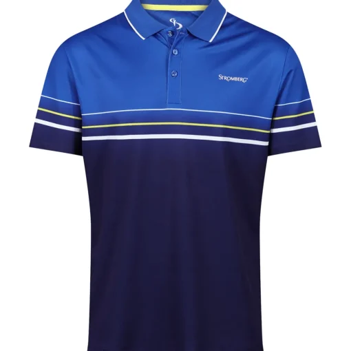 Stromberg Men's Colour Block Chest Stripe Golf Polo Shirt