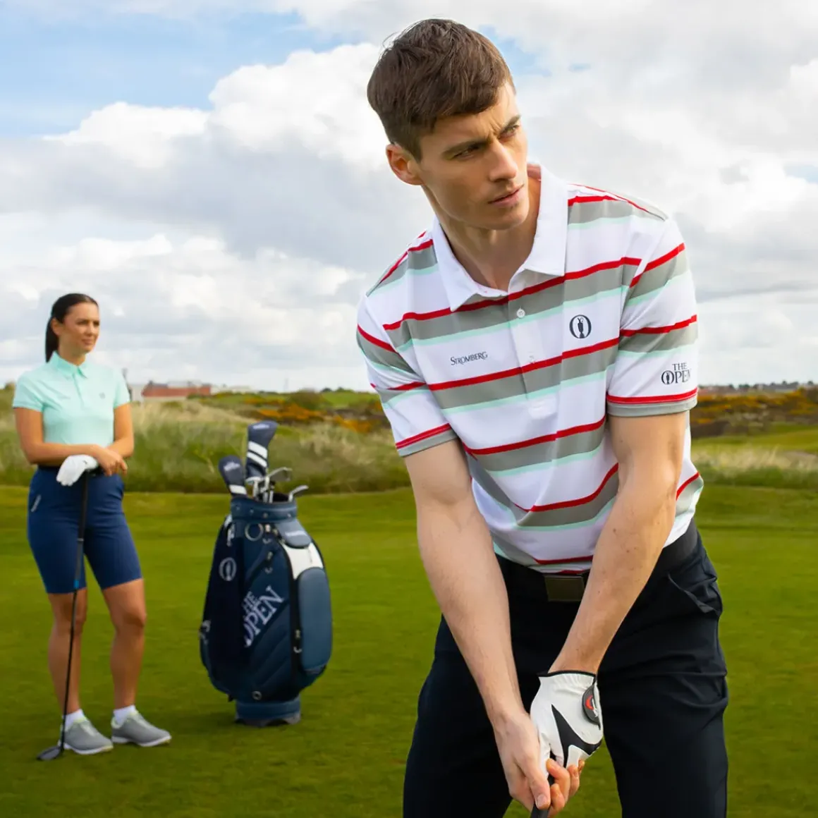 Stromberg Men's The Open Neil Stripe Golf Polo Shirt