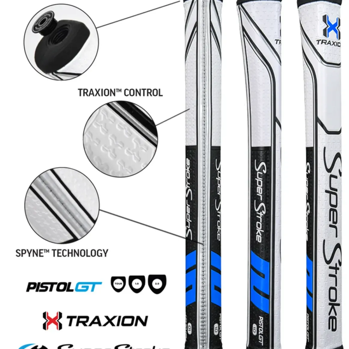 SuperStroke Traxion Pistol GT 1.0 Putter Golf Grip