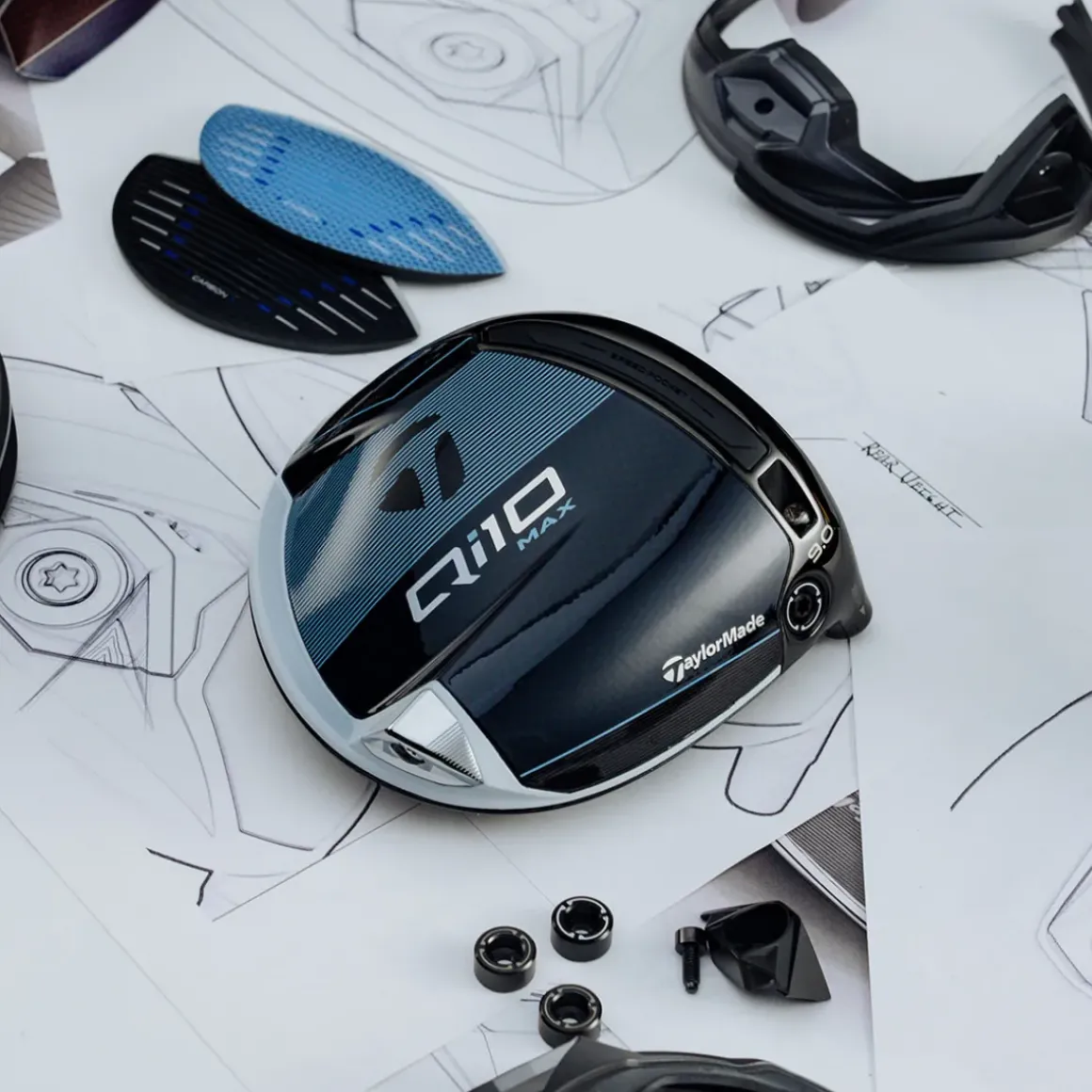 TaylorMade Qi10 Max Designer Series Blue White Golf Driver