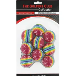 The Golfers Club Foam Striped Practice 9 Golf Ball Pack